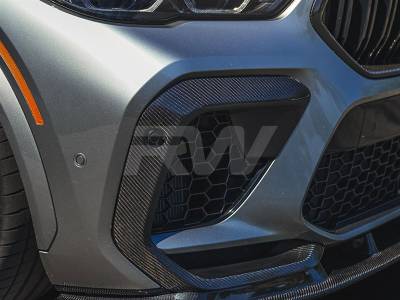 BMW F96 X6M Carbon Fiber Upper Bumper Splitters bmwf9605