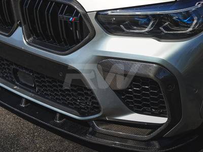 RW Carbon - BMW F96 X6M Carbon Fiber Upper Bumper Splitters bmwf9605 - Image 2