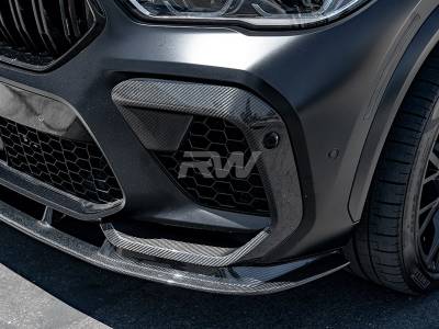 RW Carbon - BMW F96 X6M Carbon Fiber Upper Bumper Splitters bmwf9605 - Image 4