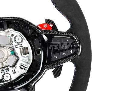 RW Carbon - BMW G8X LCI Alcantara Carbon Fiber Steering Wheel bmwg8x028 - Image 3