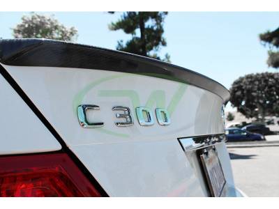 RW Carbon - Mercedes W204 AMG Style Carbon Fiber Trunk Spoiler mercw20431 - Image 2