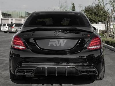 RW Carbon - Mercedes W205 GTX Carbon Fiber Trunk Spoiler mercw20509 - Image 3