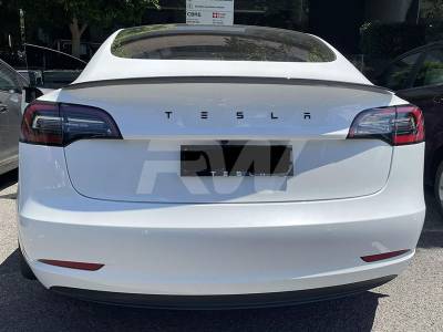 RW Carbon - Tesla Model 3 Carbon Fiber Trunk Spoiler tesla09 - Image 3
