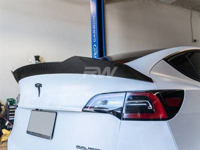 RW Carbon - Tesla Model Y DTM Carbon Fiber Trunk Spoiler tesla013 - Image 2