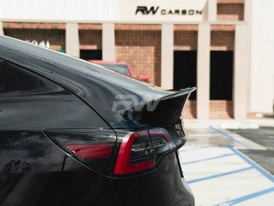 RW Carbon - Tesla Model Y Carbon Fiber Trunk Spoiler tesla010 - Image 3