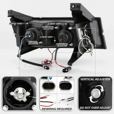 Custom - JDM Chrome LED Halo Pro Headlights - Image 2