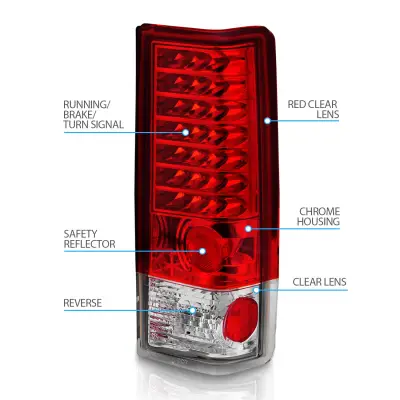 Chevrolet Astro Red LED Taillights - GM362-B0RE2