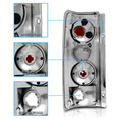4 Car Option - GMC Safari 4 Car Option Altezza Taillights - Chrome - LT-GA85A-KS - Image 3