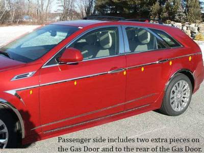 QAA - CADILLAC CTS 4dr QAA Stainless 14pcs Side Accent Trim AT48250 - Image 3